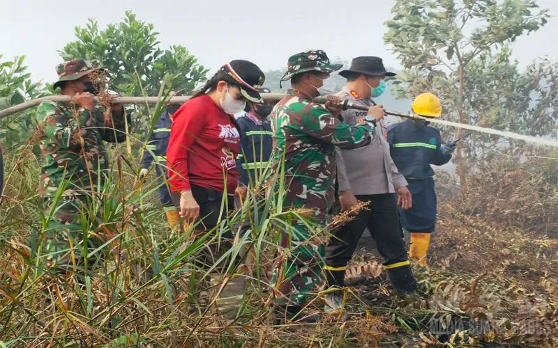 Dandim 1202/Singkawang Bersama Forkopimda Terjun Langsung, Api Karhutla Dilawan di Tengah Panas Terik dan Angin