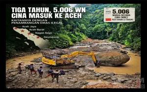 Tiga Tahun, 5.006 WN China Masuk ke Aceh Buru Emas Aceh?