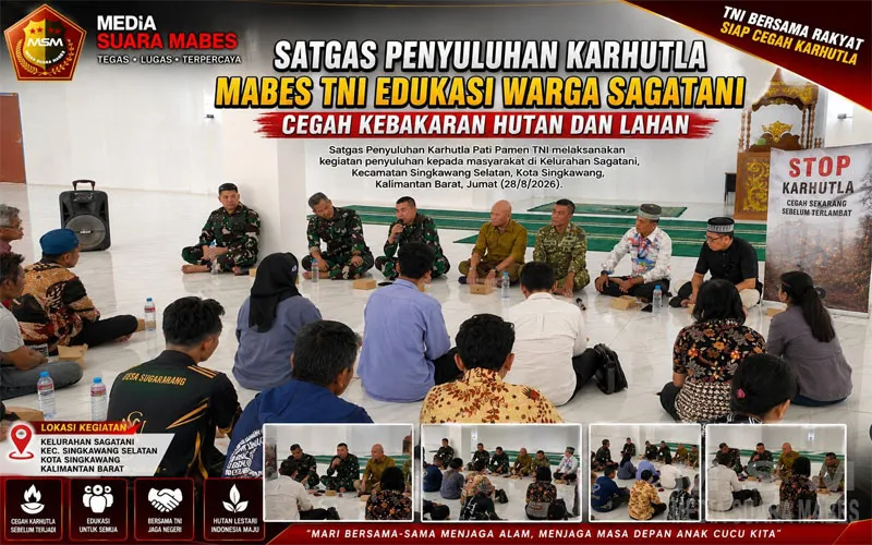 Satgas TNI Berikan Penyuluhan Karhutla di Sagatani, Camat Singkawang Selatan Ajak Masyarakat Perkuat Pencegahan