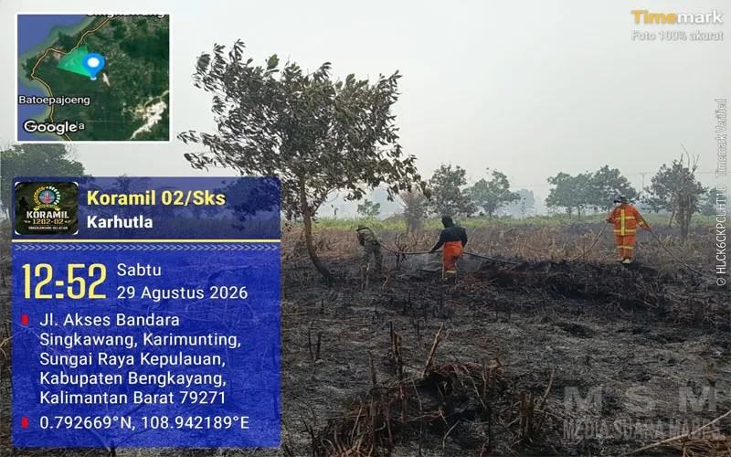 Babinsa Terjun Langsung Padamkan Karhutla 2 Hektare Lahan Gambut Berhasil Diamankan