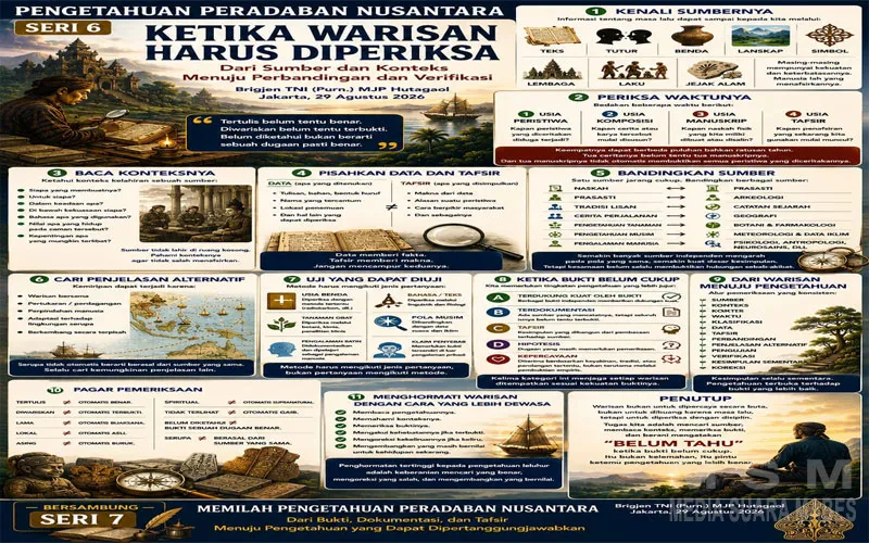 Seri 6 Pengetahuan Peradaban Nusantara: Warisan Sejarah Harus Diperiksa, Bukan Sekadar Dipercaya
