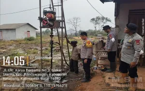 Polsek Kendawangan Bersama BKO Brimob Polri Bersinergi Siapkan Sumur Bor untuk Perkuat Penanggulangan Karhutla