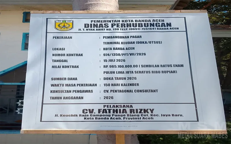 Proyek Pagar Terminal Keudah Disorot, Kaperwil MSM Aceh Minta Pemeriksaan dan Transparansi