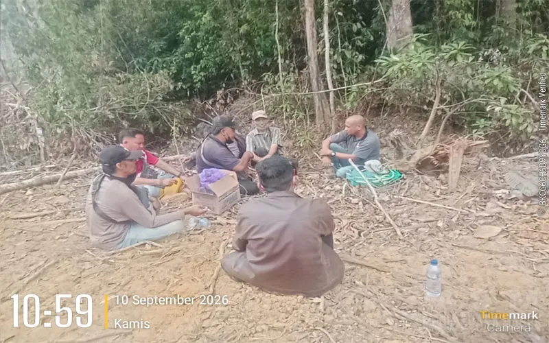 Pemeriksaan Dari Tim Perusahaan PT Sepalar Dan Pemilik Tanah Di Wilayah Sungai Mensoring Tengah, Anak Barioi Desa Pendreh, Ada Apa ??