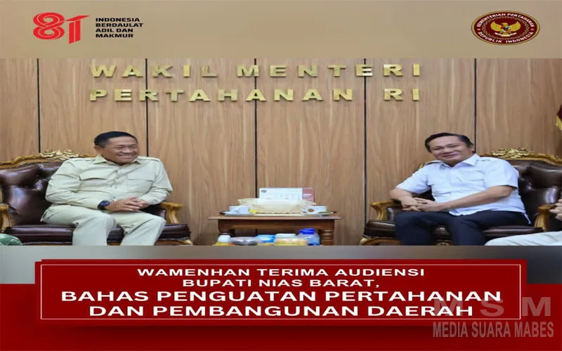 Wamenhan Terima Audiensi Bupati Nias Barat, Bahas Penguatan Pertahanan Kepulauan dan Infrastruktur