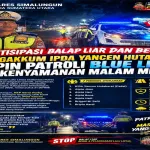 Antisipasi Balap Liar dan Begal, Kanit Gakkum IPDA Yancen Hutabarat Pimpin Patroli Blue Light Jaga Kenyamanan Malam Minggu