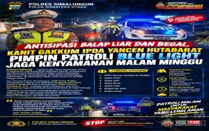 Antisipasi Balap Liar dan Begal, Kanit Gakkum IPDA Yancen Hutabarat Pimpin Patroli Blue Light Jaga Kenyamanan Malam Minggu