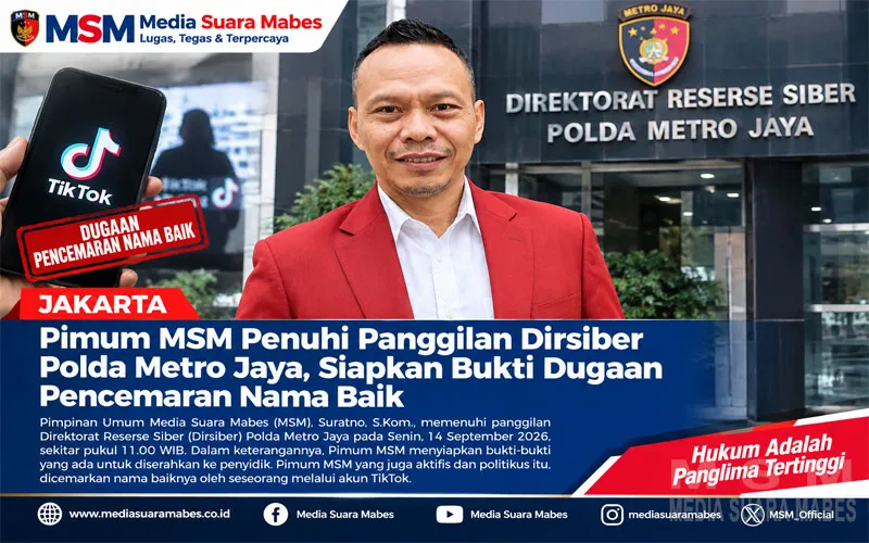 Pimum MSM Suratno Penuhi Panggilan Dirsiber Polda Metro Jaya, Siapkan Bukti Dugaan Pencemaran Nama Baik