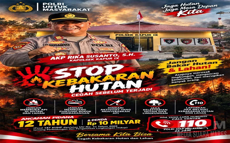 Polsek Kapur IX Gencarkan Himbauan Stop Bakar Hutan dan Lahan, Edukasi Masyarakat Cegah Karhutla