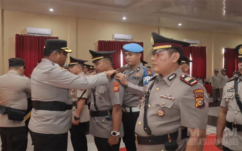 Kapolres Pimpin Sertijab Kasat Binmas dan 6 Kapolsek Jajaran Polres Kampar