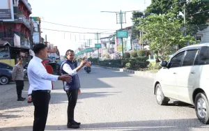 Strong Point Pagi Hari, Personel Polres Aceh Tenggara Perkuat Pengaturan Lalu Lintas di Titik Rawan