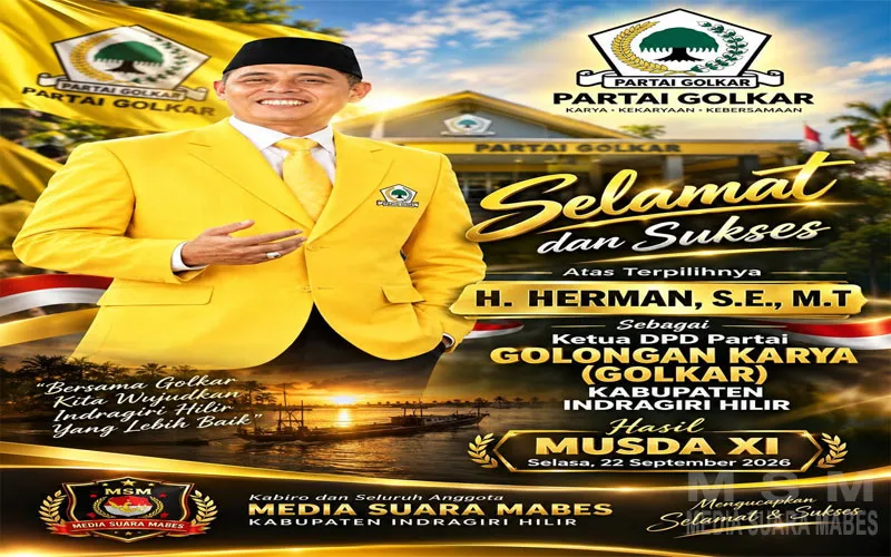 Kabiro dan Anggota Media Suara Mabes Inhil Ucapkan Selamat atas Terpilihnya H. Herman sebagai Ketua DPD Golkar Inhil