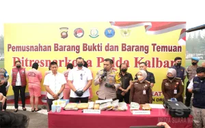 Pemusnahan Barang Bukti Narkoba, Polda Kalbar Musnahkan Sabu dan Ganja