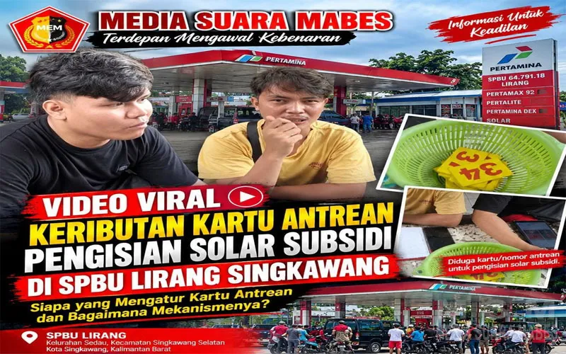 Video Viral Keributan Kartu Antrean Solar Subsidi di SPBU Lirang Singkawang