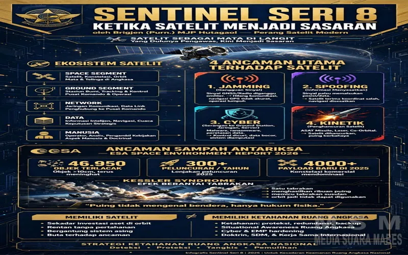 Sentinel Seri 8: Ketika Satelit Menjadi Sasaran, Ancaman Jamming hingga Sampah Antariksa