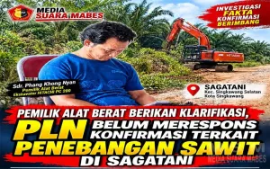 Pemilik Alat Berat Berikan Klarifikasi, PLN Belum Merespons Konfirmasi Terkait Penebangan Sawit di Sagatani