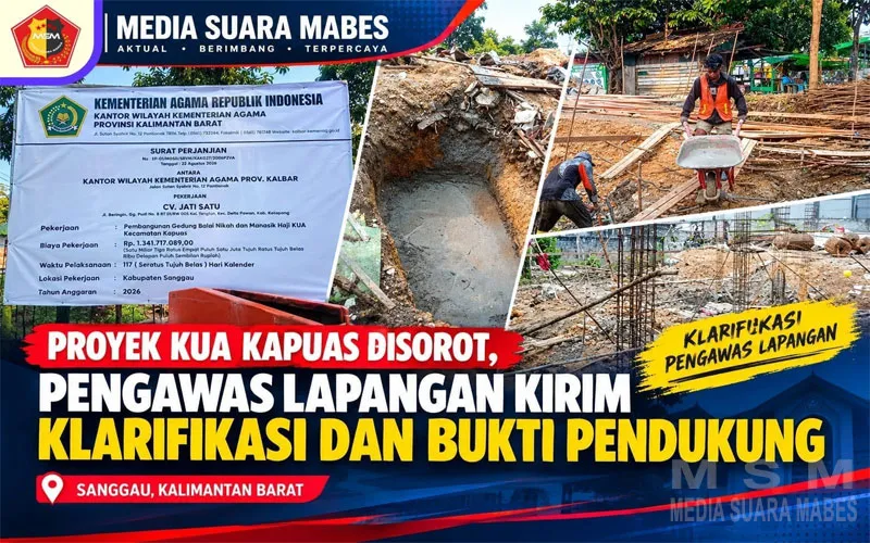 Proyek KUA Kapuas Disorot, Pengawas Lapangan Kirim Klarifikasi dan Bukti Pendukung