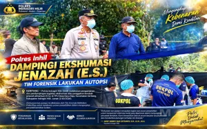Polres Inhil Dampingi Ekshumasi Jenazah E.S., Tim Forensik Lakukan Autopsi untuk Mengungkap Penyebab Kematian