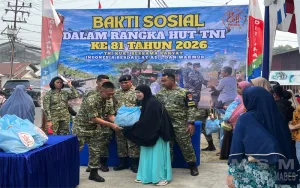 Wujud Nyata TNI Bersama Rakyat, Baksos Dalam Rangka HUT TNI Ke-81 Digelar di Kantor Denpom Lanal Ketapang