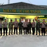 Jajaran Polsek Tarumajaya Sambangi Koramil 02, Sampaikan Ucapan HUT ke-81 TNI
