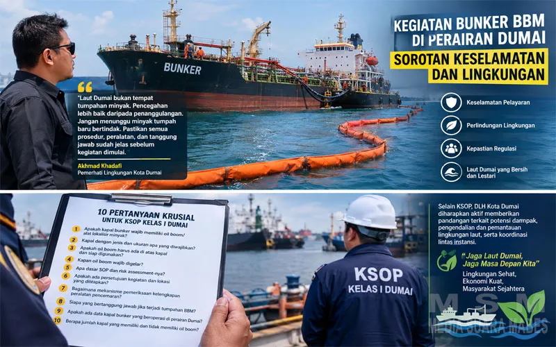 Aktivitas Bunker di Perairan Dumai Tanpa Kesiapan Oil Boom