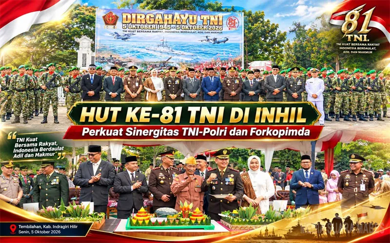 HUT ke-81 TNI di Inhil, Sinergitas TNI-Polri dan Forkopimda Diperkuat