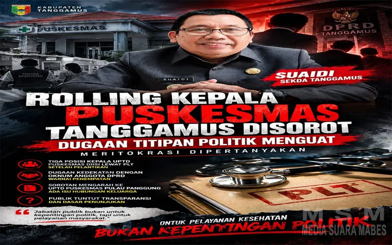 Rolling Kepala Puskesmas Tanggamus Disorot, Dugaan Titipan Politik Menguat, Meritokrasi Dipertanyakan