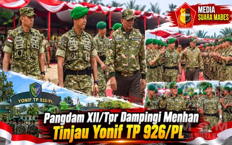 Pangdam XII/Tpr Dampingi Menhan Tinjau Yonif TP 926/PL