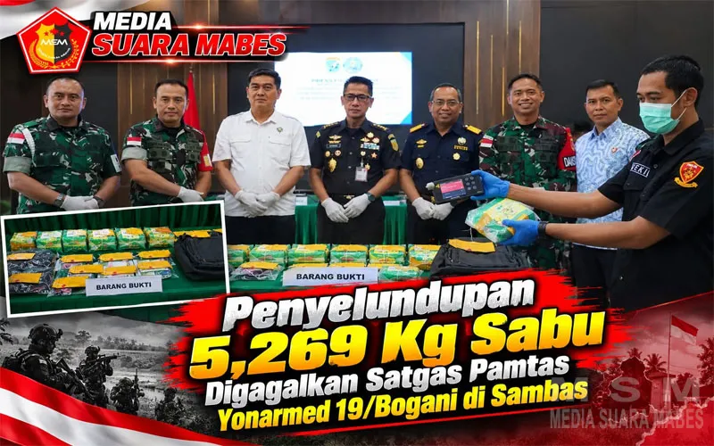 Penyelundupan 5,269 Kg Sabu Digagalkan Satgas Pamtas Yonarmed 19/Bogani di Sambas