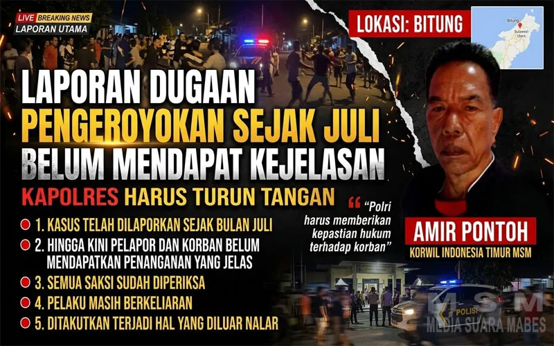 Laporan Dugaan Pengeroyokan Wawan Papendang Sejak Juli Belum Mendapat Kejelasan, Kapolres Bitung Diminta Turun Tangan