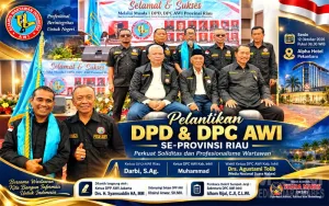 Pelantikan Pengurus DPD Dan DPC AWI Se-Provinsi Riau, Perkuat Soliditas Dan Professionalisme Wartawan