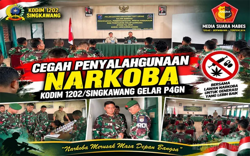 Cegah Penyalahgunaan Narkoba, Kodim 1202/Singkawang Gelar P4GN