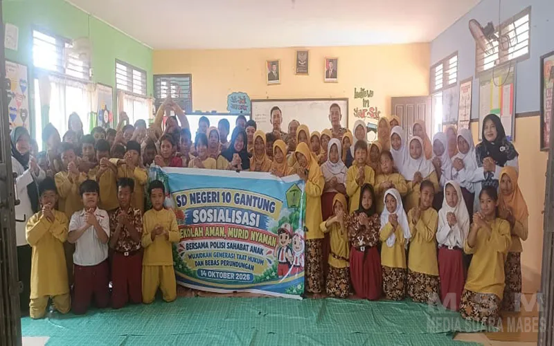 Cegah Bullying di Lingkungan Sekolah, Polsek Gantung Berikan Sosialisasi Di SD Negeri 10 Gantung