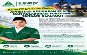 Ketua PC GP Ansor Batam Apresiasi Kesigapan PLN Dan Kolaborasi Forkopimda Tangani Blackout