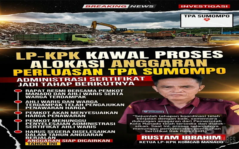 Anggaran Perluasan TPA Sumompo Sudah Siap, Pemkot Manado Tunggu Pemisahan SHM
