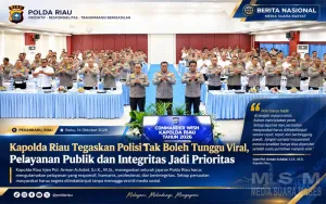 Kapolda Riau Tegaskan Polisi Tak Boleh Menunggu Viral, Pelayanan Publik dan Integritas Jadi Prioritas