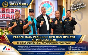 Pelantikan Pengurus DPD Dan DPC AWI Se-Provinsi Riau, Perkuat Soliditas Dan Professionalisme Wartawan