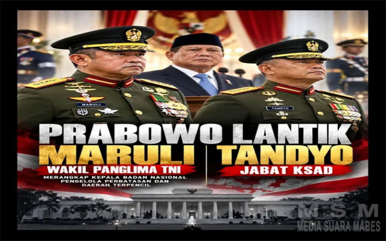 Presiden Prabowo Lantik Jenderal Maruli Simanjuntak sebagai Wakil Panglima TNI dan Jenderal Tandyo Budi Revita sebagai KSAD