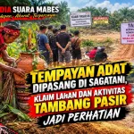Tempayan Adat Dipasang di Sagatani, Klaim Lahan dan Aktivitas Tambang Pasir Jadi Perhatian