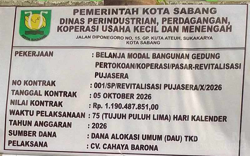 Kabiro Media Suara Mabes Tinjau Proyek Rehabilitasi Pujasera Kuta Timu Kota Sabang