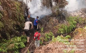 Deteksi 150 Titik Hotspot, Polres Ketapang Bersama Tim Gabungan Lakukan Pemadaman Karhutla di Kendawangan
