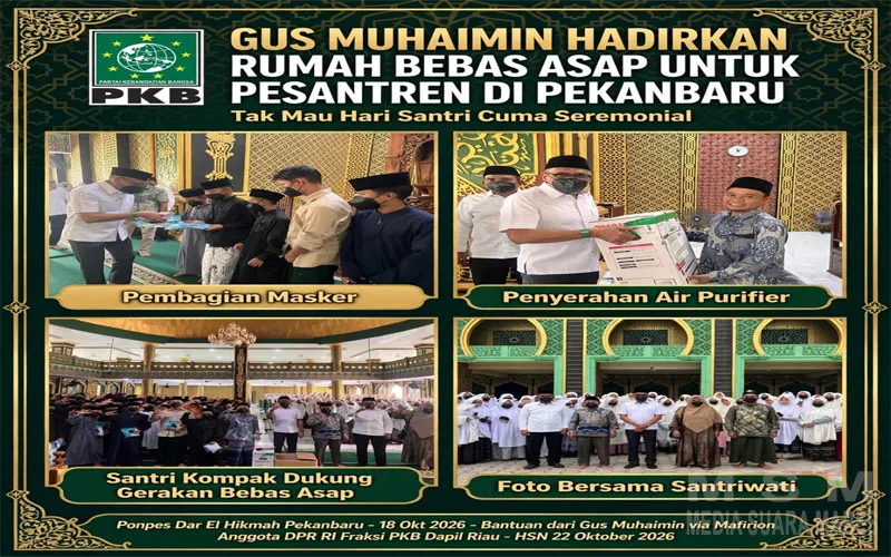 Gus Muhaimin Hadirkan Rumah Bebas Asap di Pesantren Dar El Hikmah Pekanbaru, Lindungi Santri Dari Dampak Karhutla
