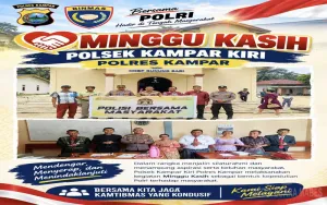 Minggu Kasih di Gereja HKBP Gunung Sari, Kapolsek Kampar Kiri Ajak Masyarakat Bersama Jaga Kamtibmas
