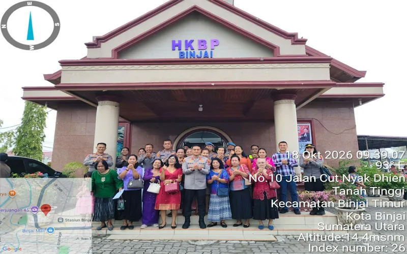 Minggu Kasih, Kapolres Binjai Hadir Berikan Rasa Aman bagi Jemaat HKBP