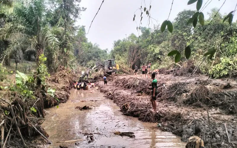 Normalisasi Sungai Bawa Keceriaan, Warga Sairi Bagan Antusias Turun ke Sungai Mencari Ikan