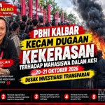 PBHI Kalbar Kecam Dugaan Kekerasan terhadap Mahasiswa dalam Aksi 20–21 Oktober 2026, Desak Investigasi Transparan