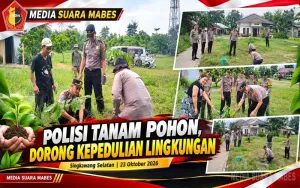 Polisi Tanam Pohon, Dorong Keperdulian Lingkungan