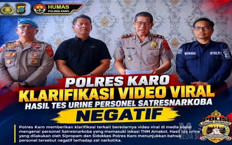 Polres Karo Klarifikasi Video Viral, Tes Urine Personel Satresnarkoba Negatif
