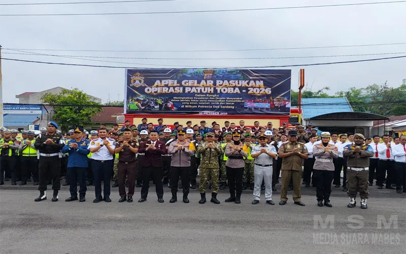 Polresta Deli Serdang Gelar Apel Operasi Patuh Toba 2026, Sasar Pelanggaran Lalu Lintas Berisiko Tinggi