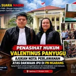 Penasihat Hukum Valentinus Panyugu Ajukan Nota Perlawanan atas Dakwaan JPU di PN Ngabang